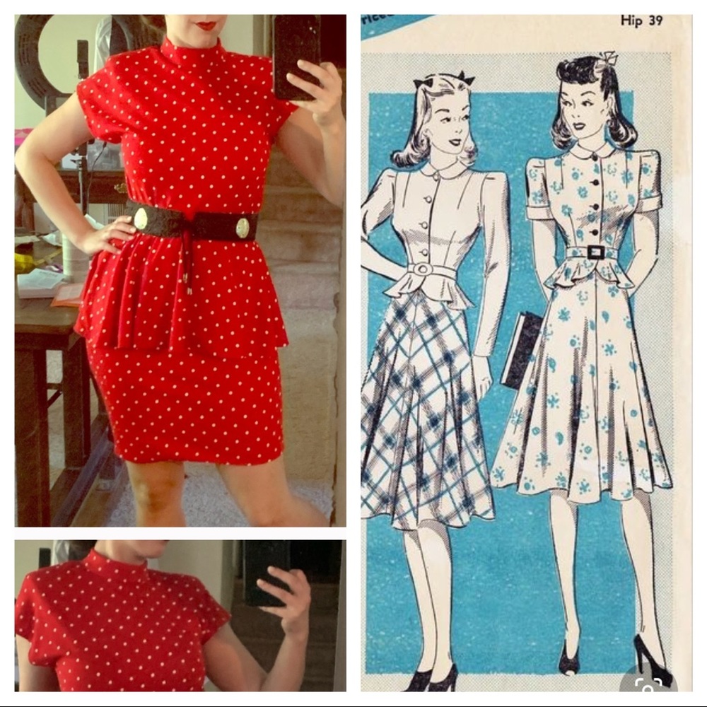 Polkadot peplum dress